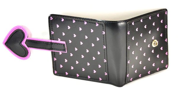 Black Wallet With Pink Heart