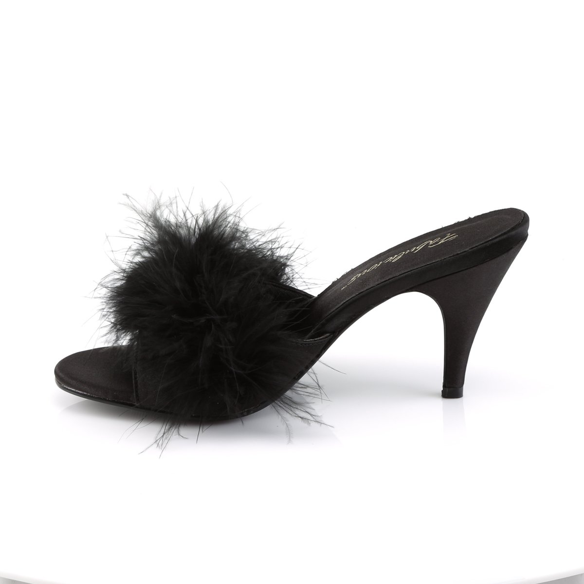 marabou slippers low heel