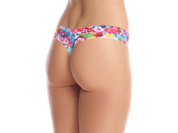 Impressionist Floral Patterned Thong