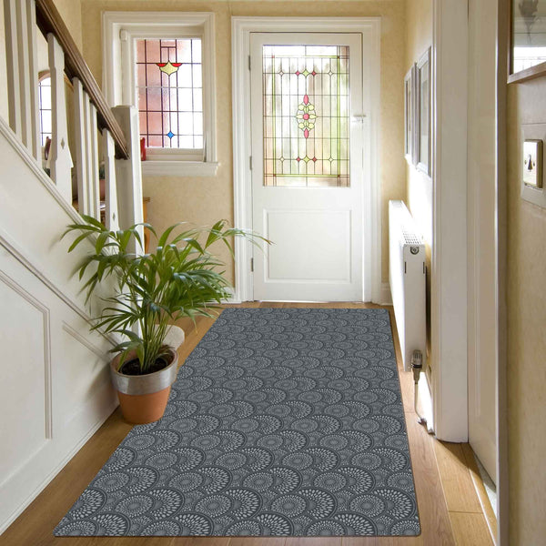 Shape28 Floor Mat Ultra-Thin Kitchen Rug with Non Slip Rubber Backing  35”x23” Grey Design 1S