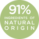 91% natural ingredients