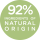92% of ingredients of natural origin