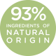 93% of ingredients of natural origin