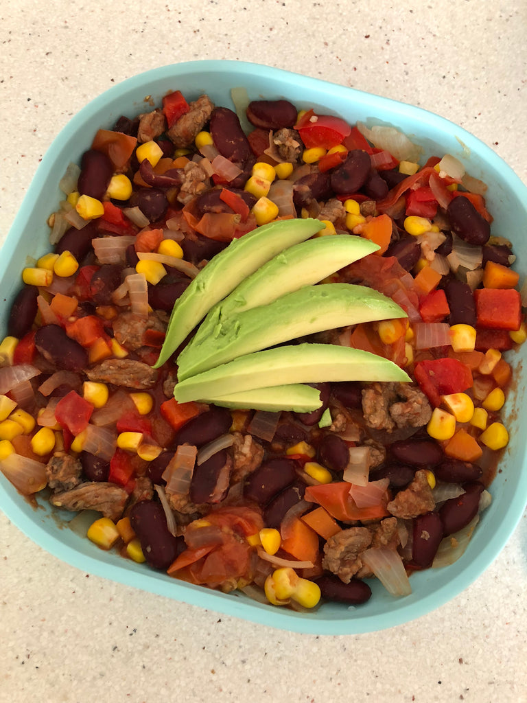 Burrito bowl with avocado