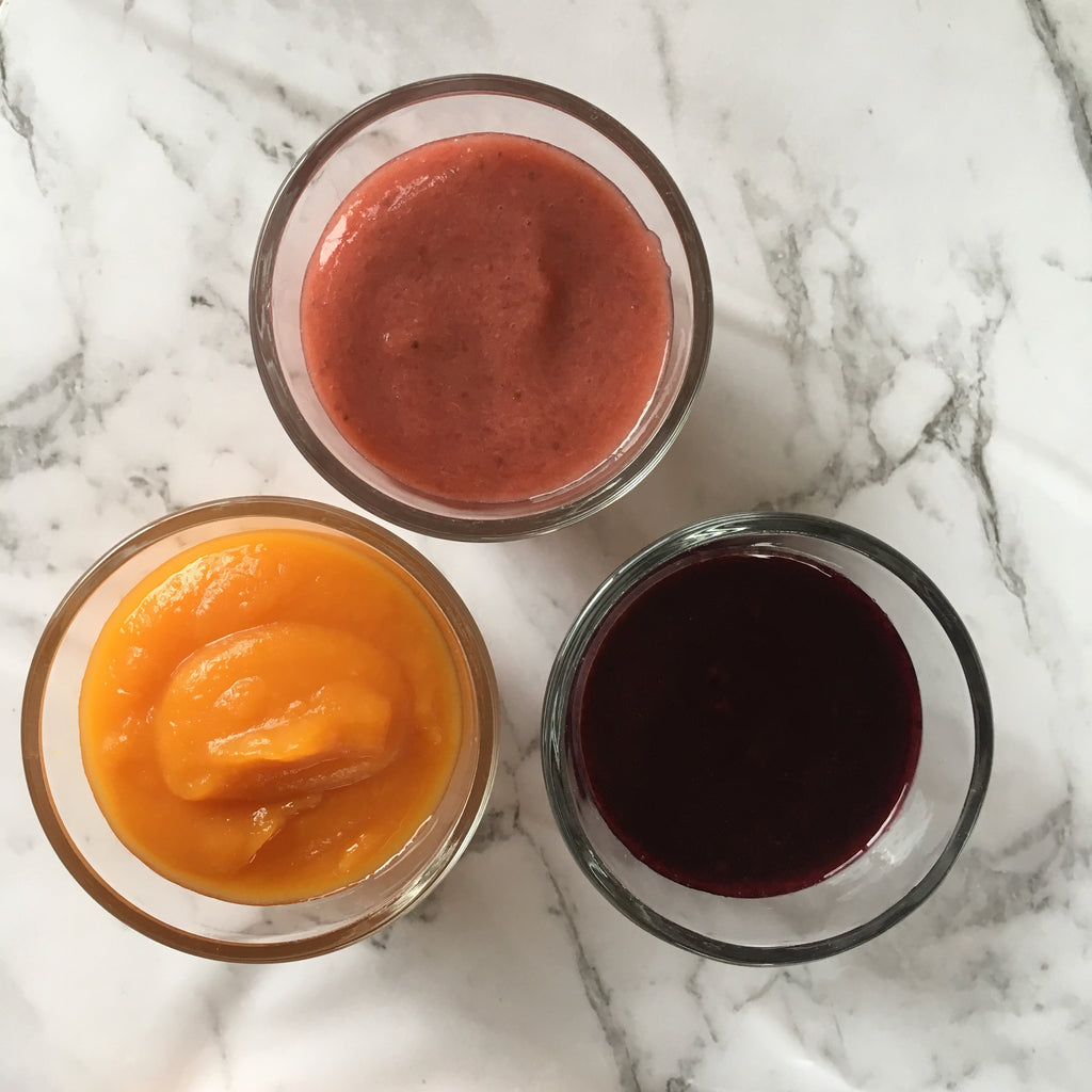 Orange, Red and Purple Puree