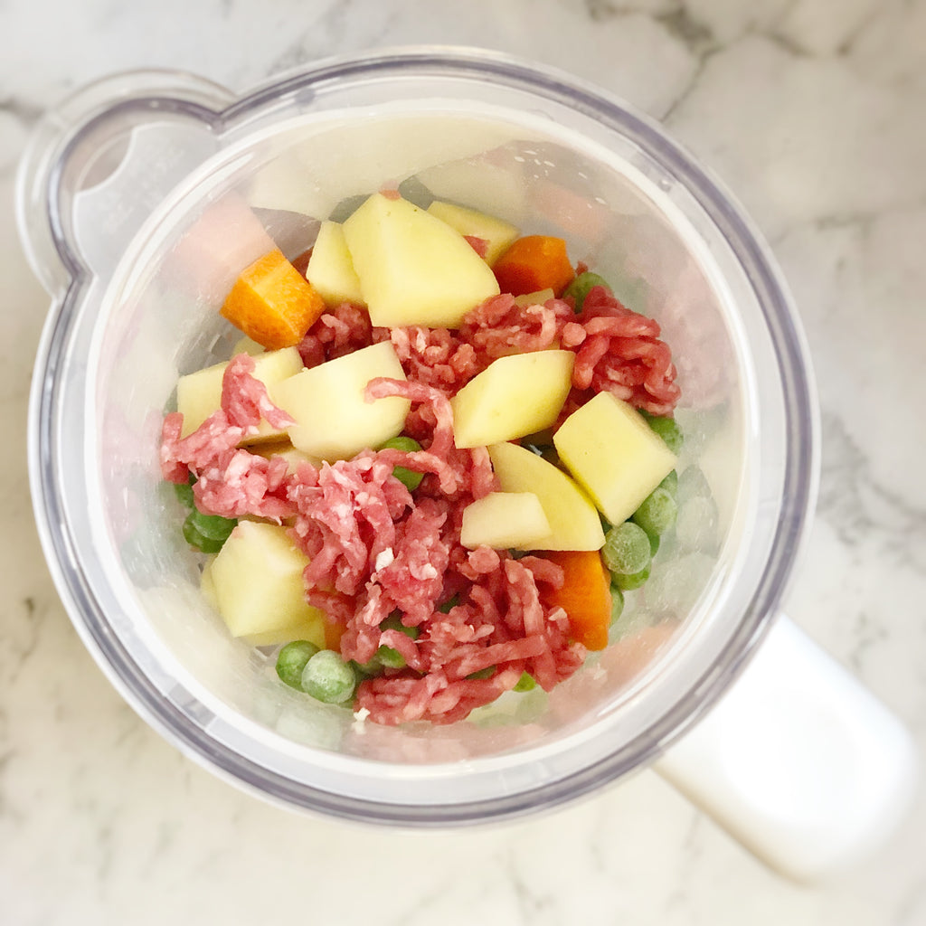 Beef and veggies in the Babycook