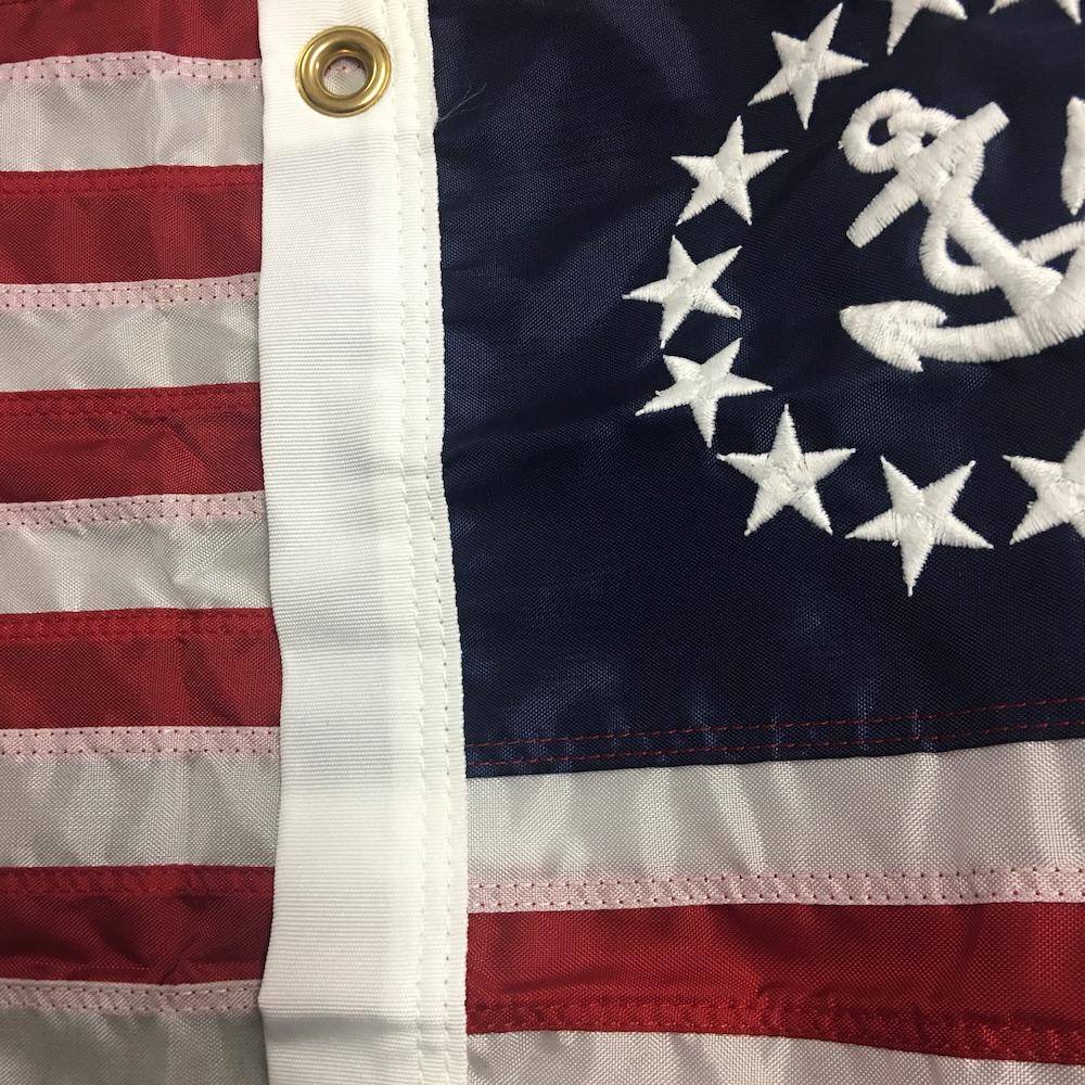 US Yacht Ensign Boat Flag Nylon Sewn & Embroidered Stars Made in USA