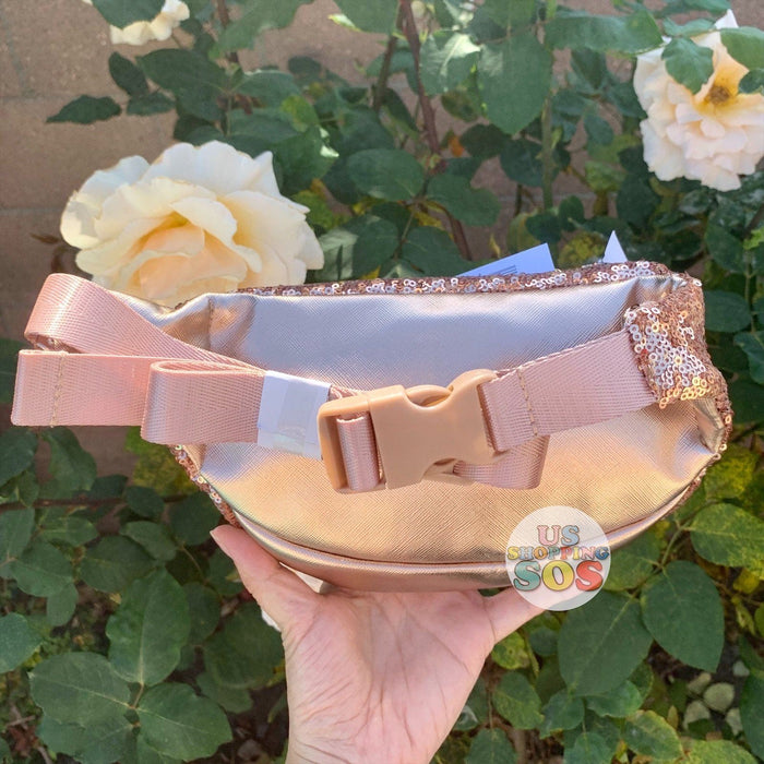 rose gold sequin fanny pack