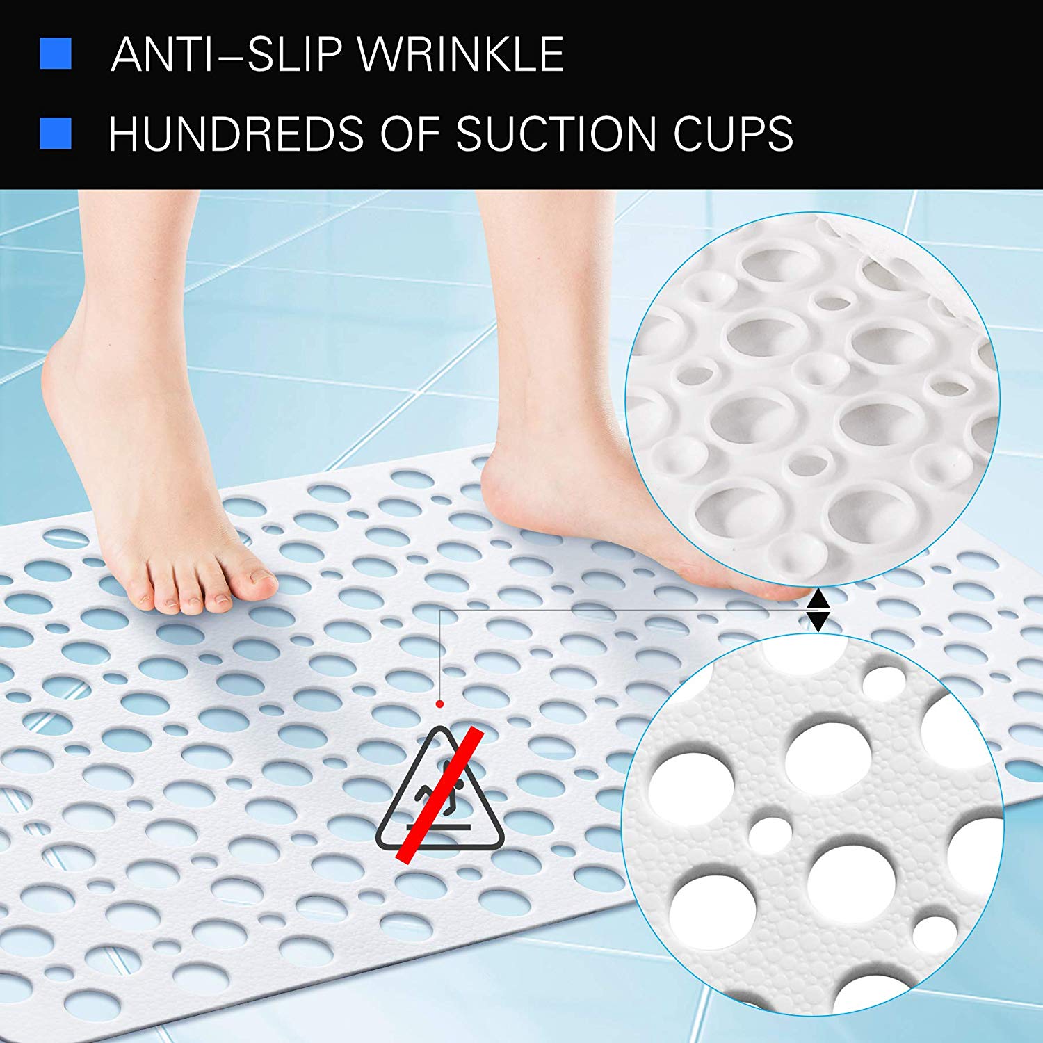 Anglink Bathtub Mat Non Slip Mildew Resistant Shower Bath Mat For