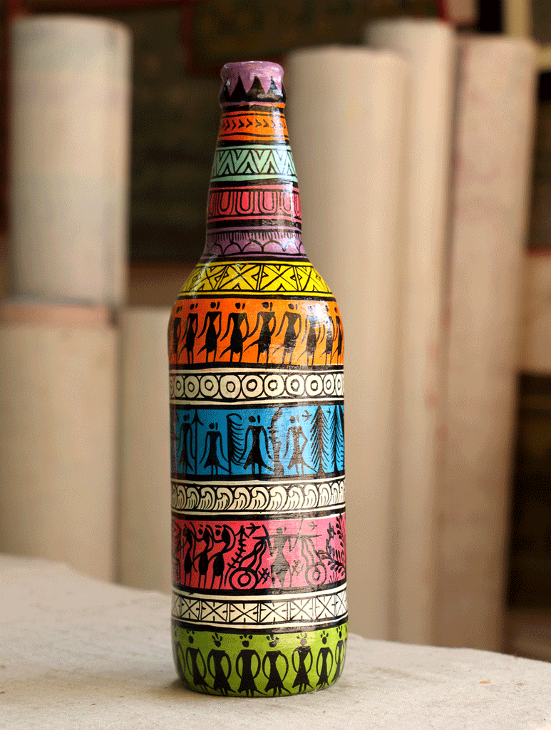 Pattachitra Art Curio - Glass Bottle