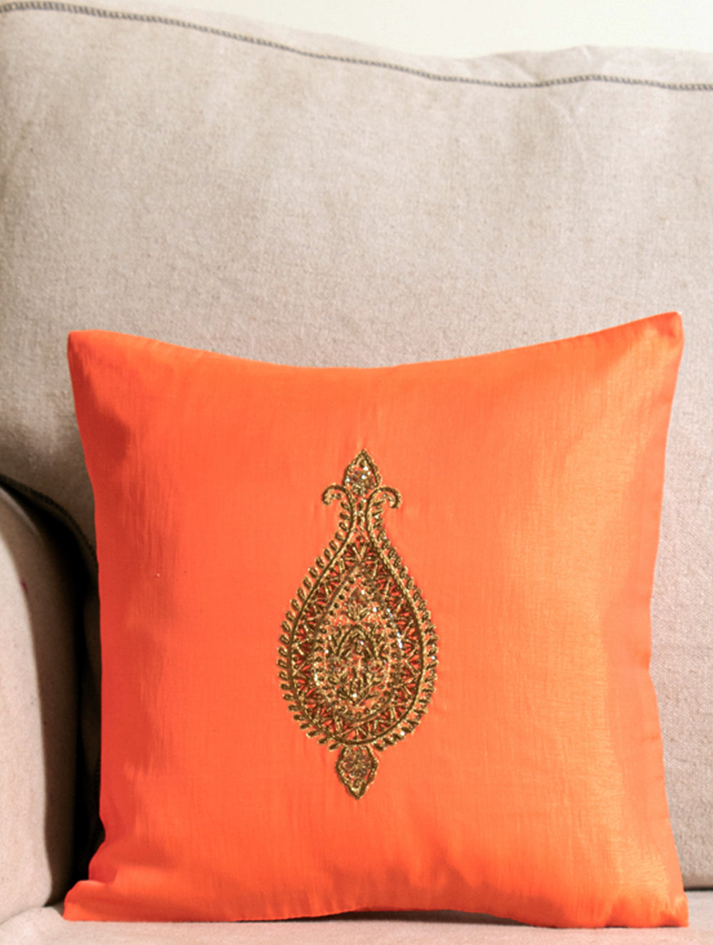 small embroidered pillow