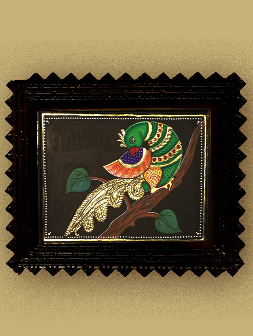 Buy Tanjore Painting In Chettinad Frame - Parrot Online