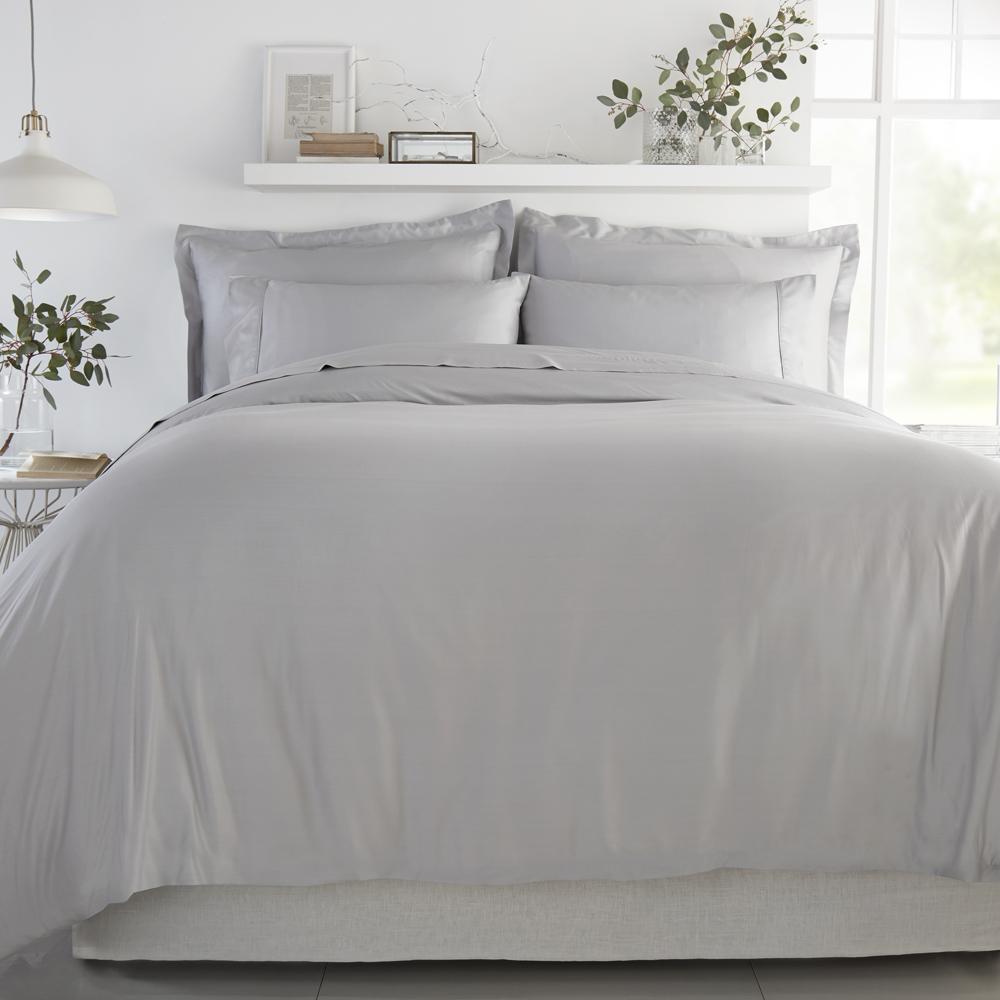 100 Bamboo Duvet Cover Soft Grey All Bamboo