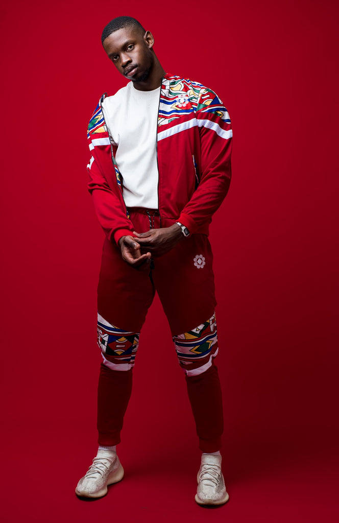 Mens - Mehluli Red Tracksuit Set – Chepa Streetwear