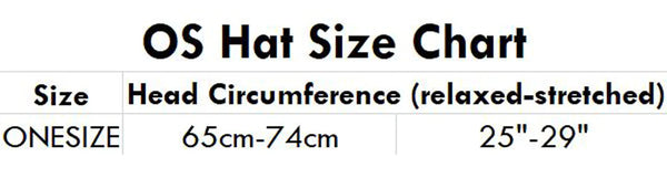 Gill OS Hat Size Chart