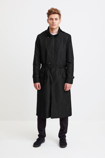 LONG ZIPPER COAT - black raincoat for men – theraincoat.com