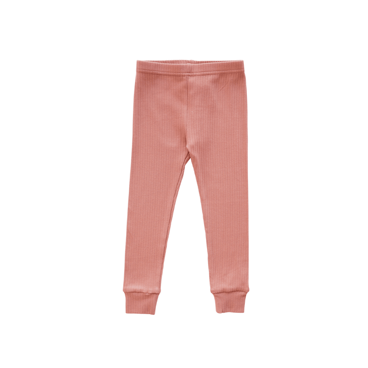 Ribbed Cotton Leggings - Pink - Kids