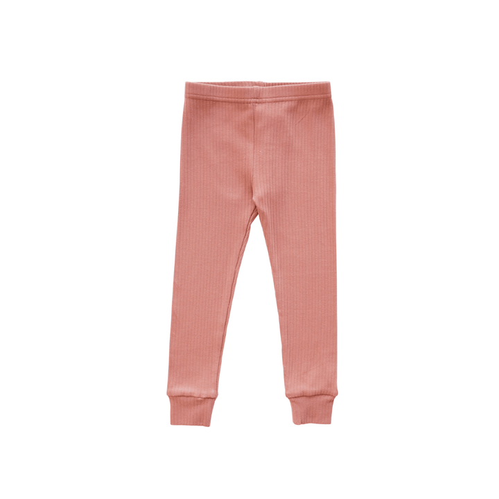 Organic Ribbed Cotton Legging - Terracotta – bug + bean kids