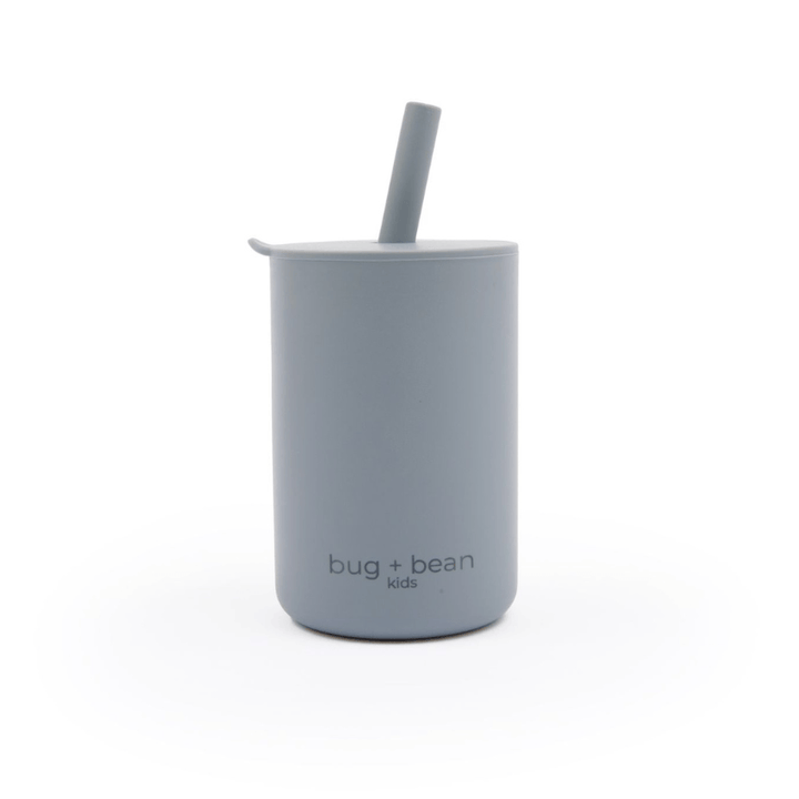 Silicone Cup with Lid + Straw by Bugandbeankids