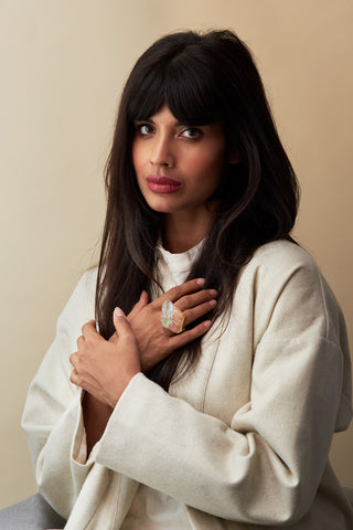 Jameela Jamil Keeps Seeking in the SEEKER Hemp Kimono Made in LA