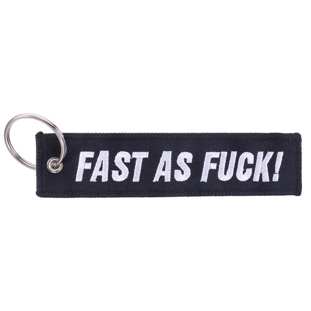 Fast As F*ck - Car Key Tag - Embroidered on both sides - Car and JDM Accessories