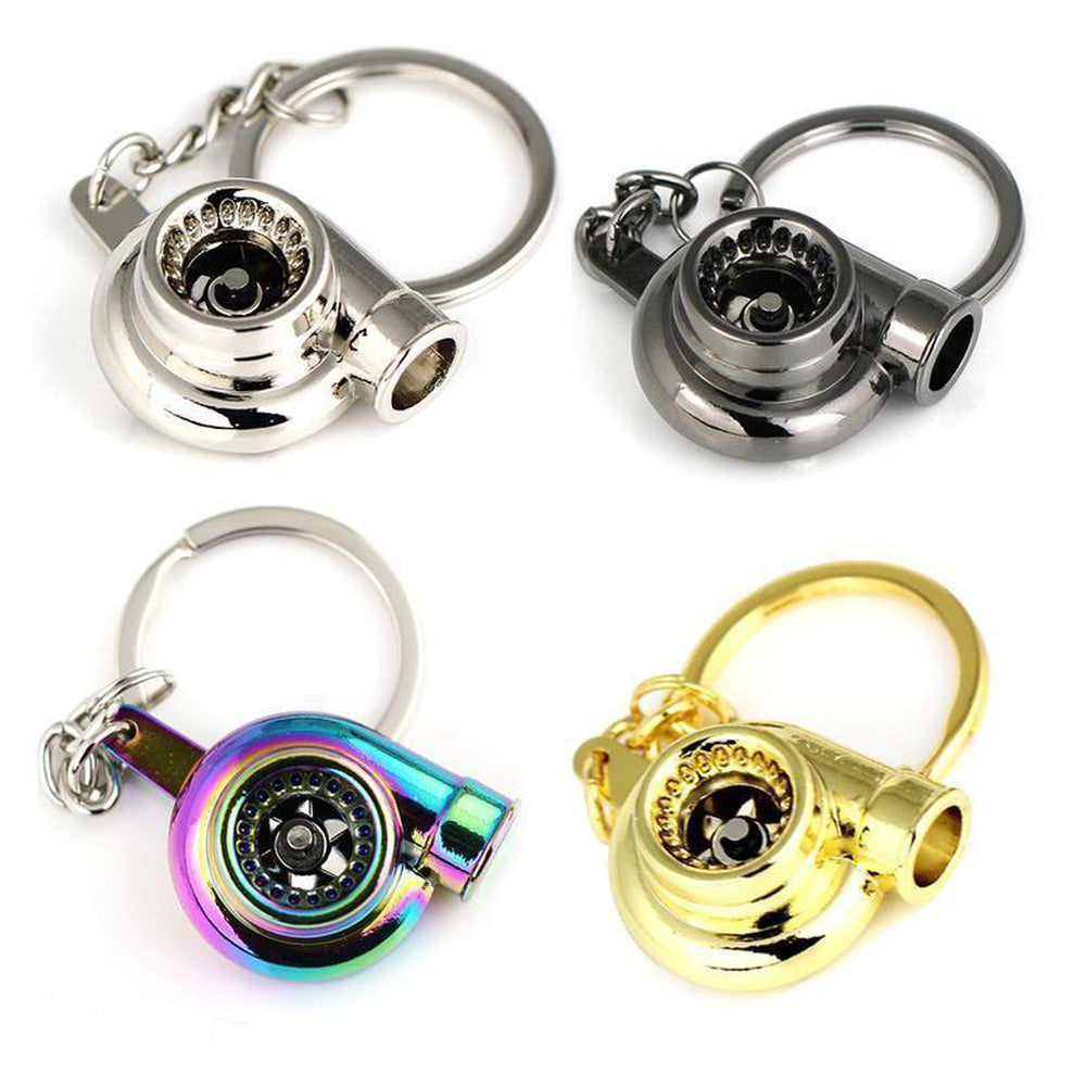 24K/GOLD TURBO BEARING KEYCHAIN METAL KEY RING/CHAIN WHISTLE BOOSTED  SPOOLING P1