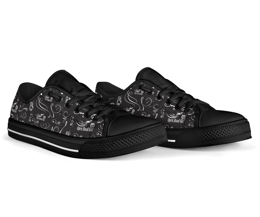 Black on Black Open Road Girl Scatter Canvas Shoes * Open Road Girl ...