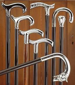 canes walking luxury silver handle