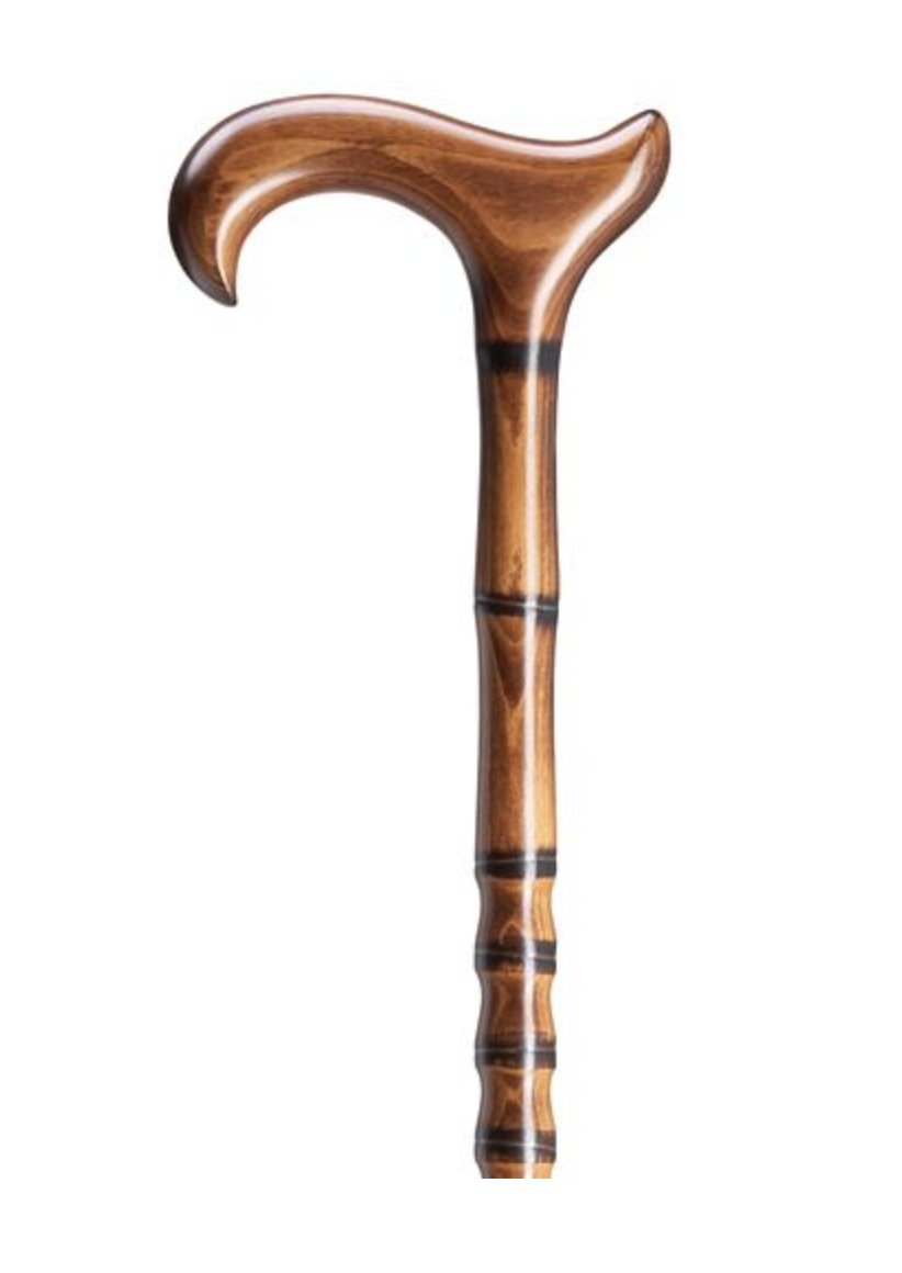 Derby Wood Walking Cane for Men, Extra Wide Ergonomic Handle, Scorched  Cherry 42