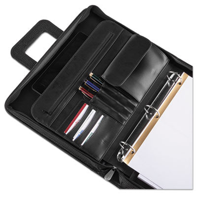 Zip-Around Padfolio, Black Leather | Ultimate Office