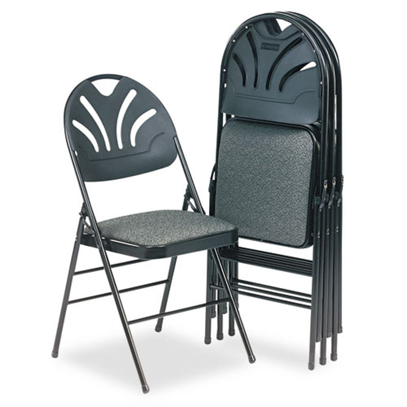 Fanfare Fabric Padded Seat & Molded Back Folding Chair (set of 4 