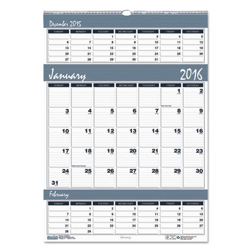 Bar Harbor Wirebound 3 Months/Page Wall Calendar Ultimate Office