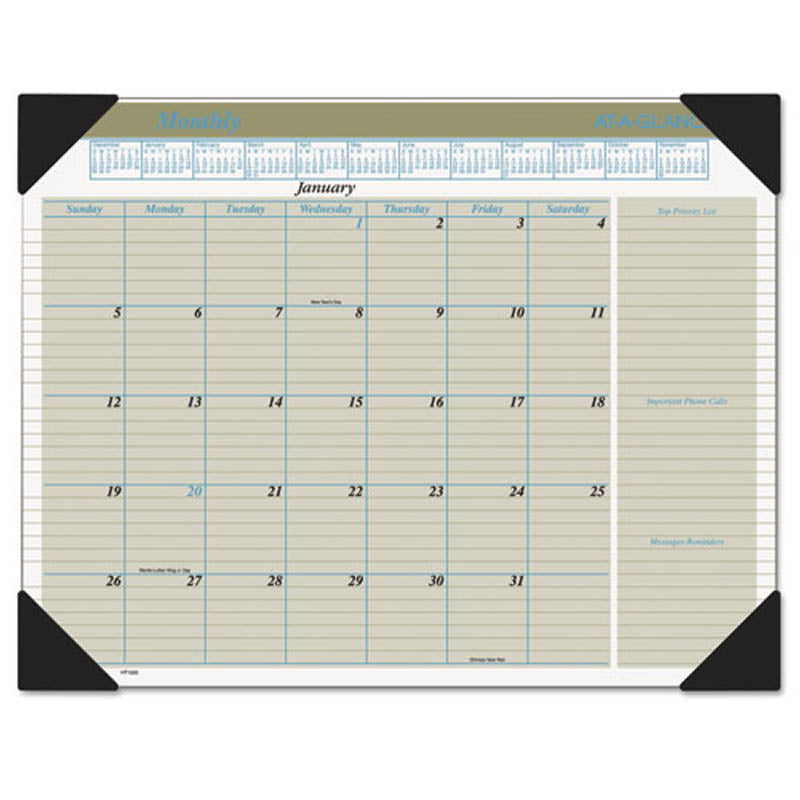 Executive Monthly Buff Desk Pad Calendar Ultimate Office