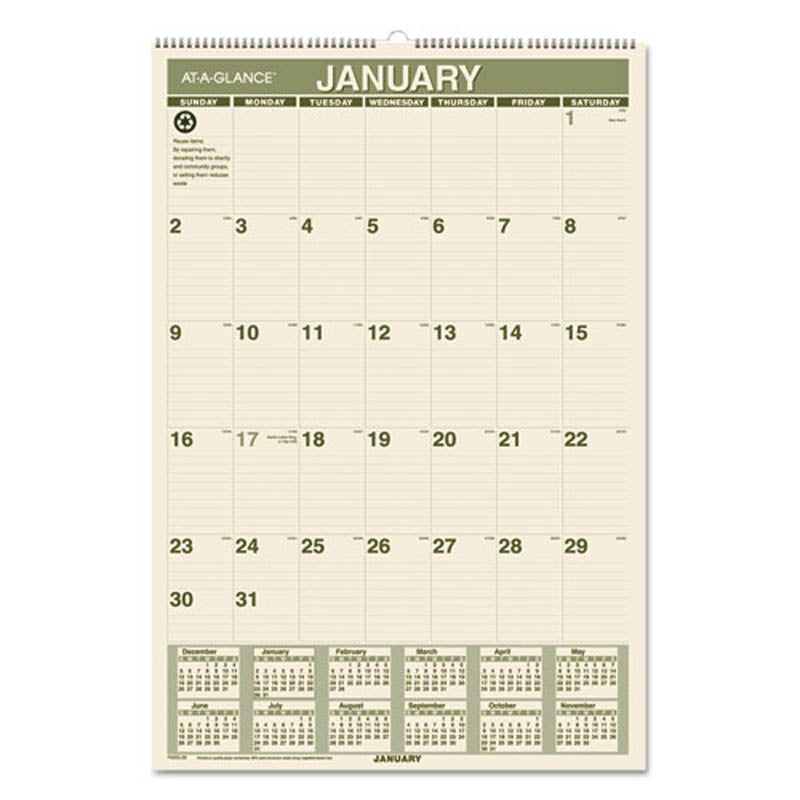 Recycled Wall Calendar Ultimate Office