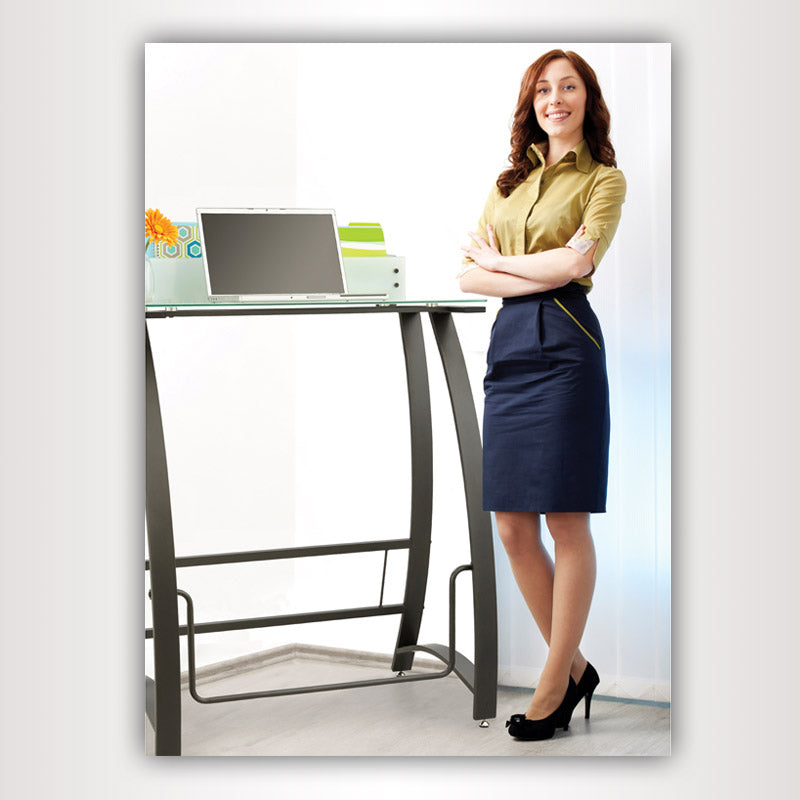 Tempered Glass Stand Up Computer Desk Ultimate Office