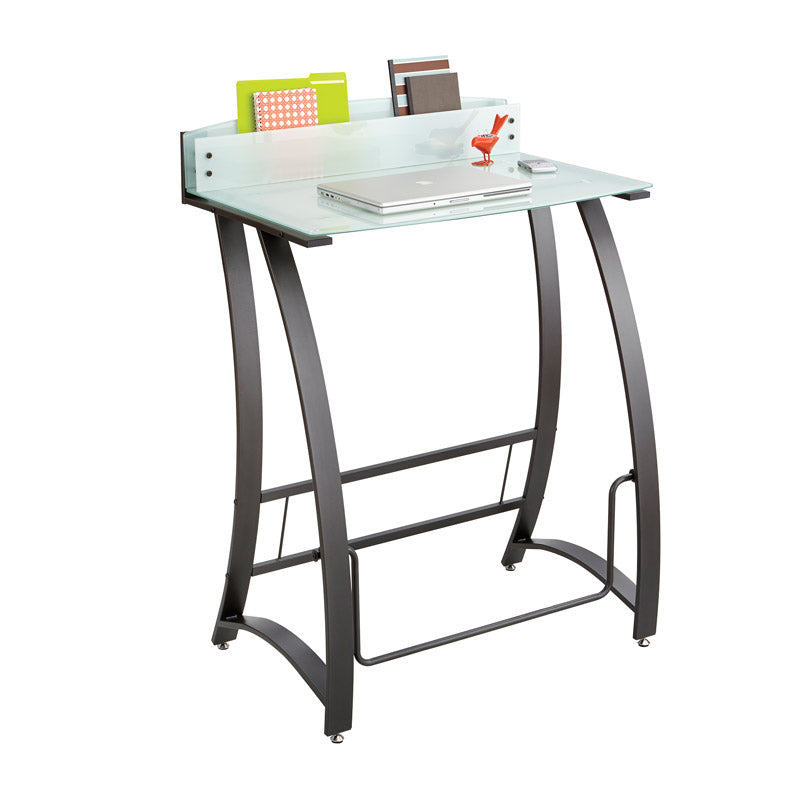 Tempered Glass Stand Up Computer Desk Ultimate Office