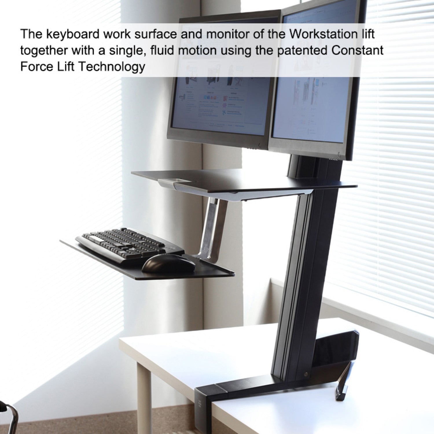 Workfit Front Mount Dual Monitor Sit Stand Workstation W Work