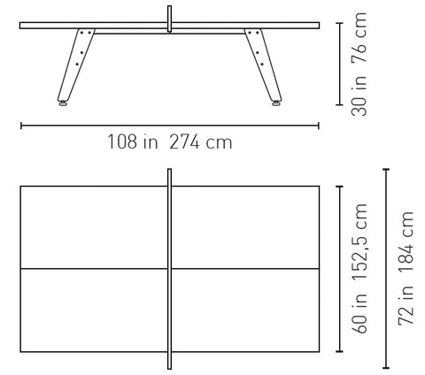 RS Barcelona RS Stationary Ping Pong Table - Specifications