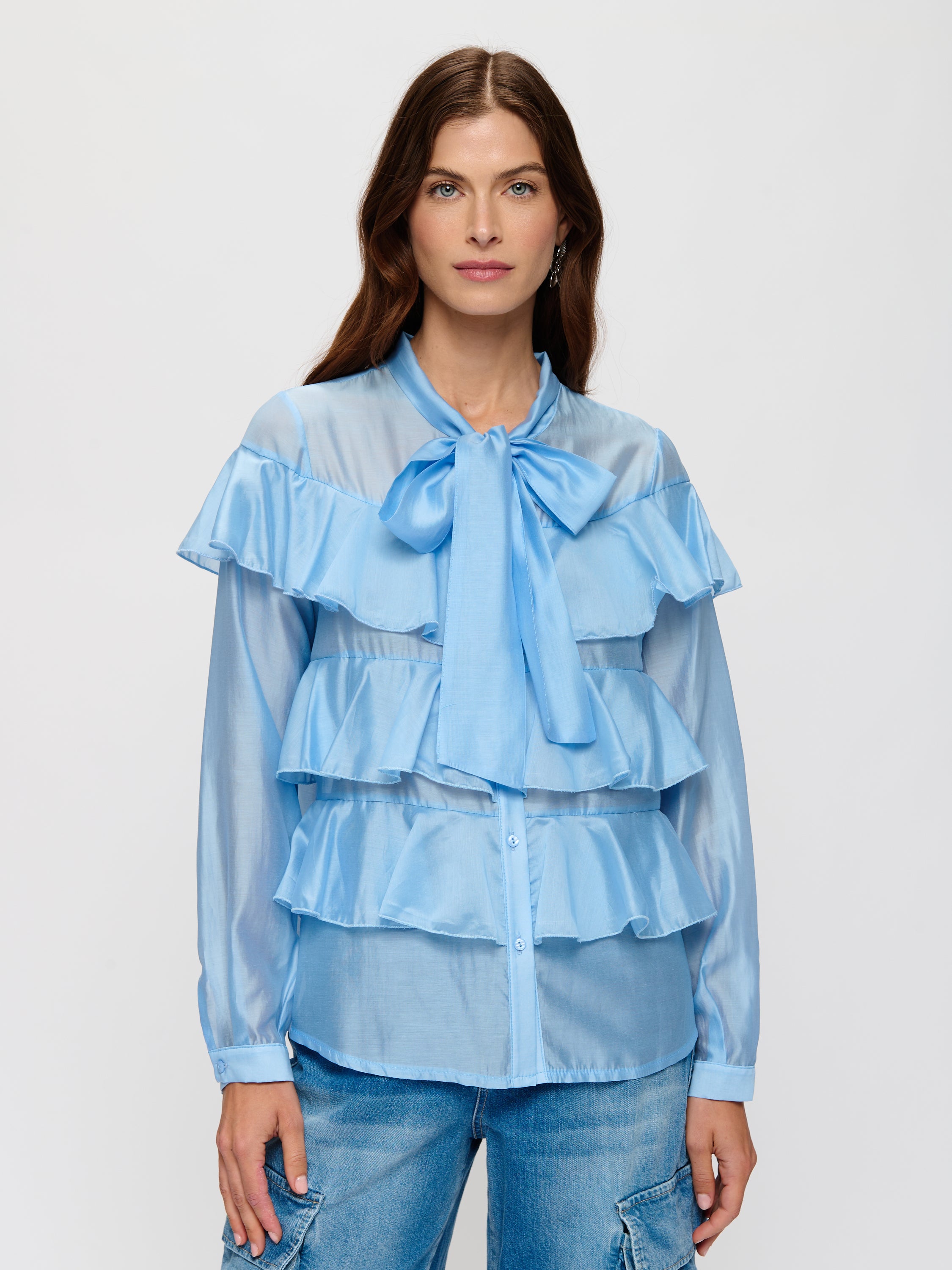 Layered Ruffle Trim Blouse