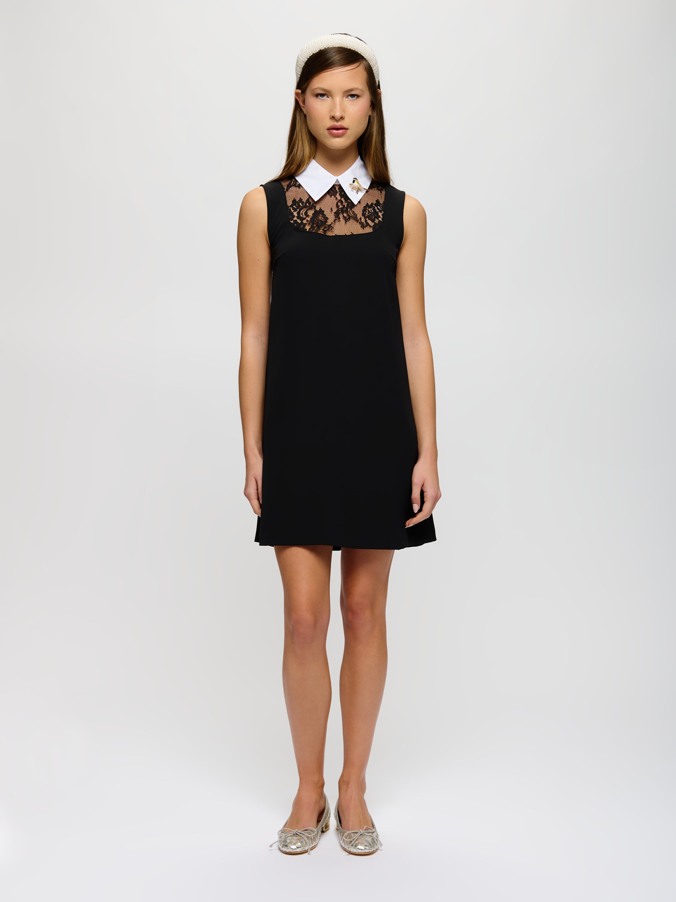 Shift Dress With Lace Detail