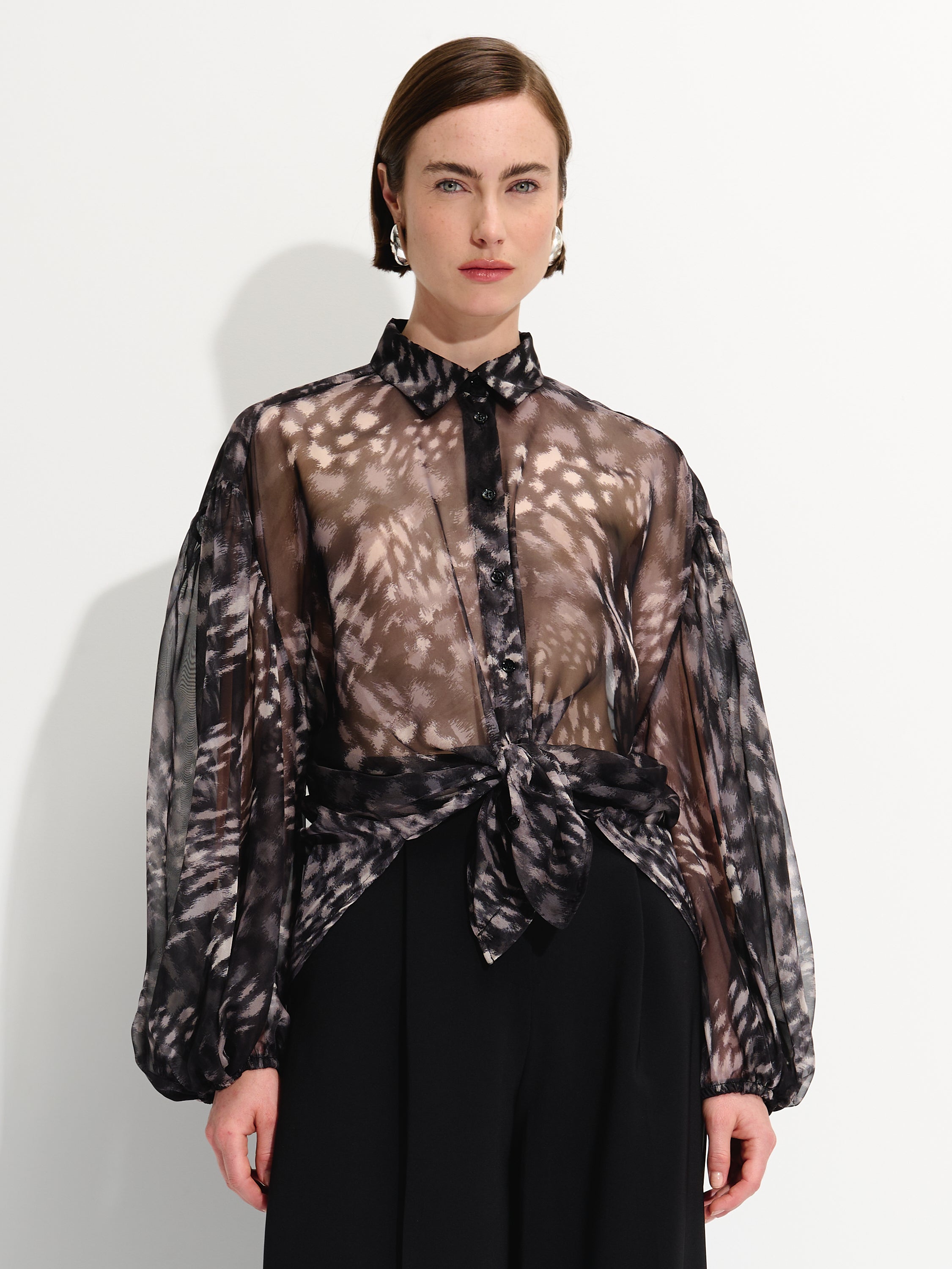 Abstract Sheered Blouse