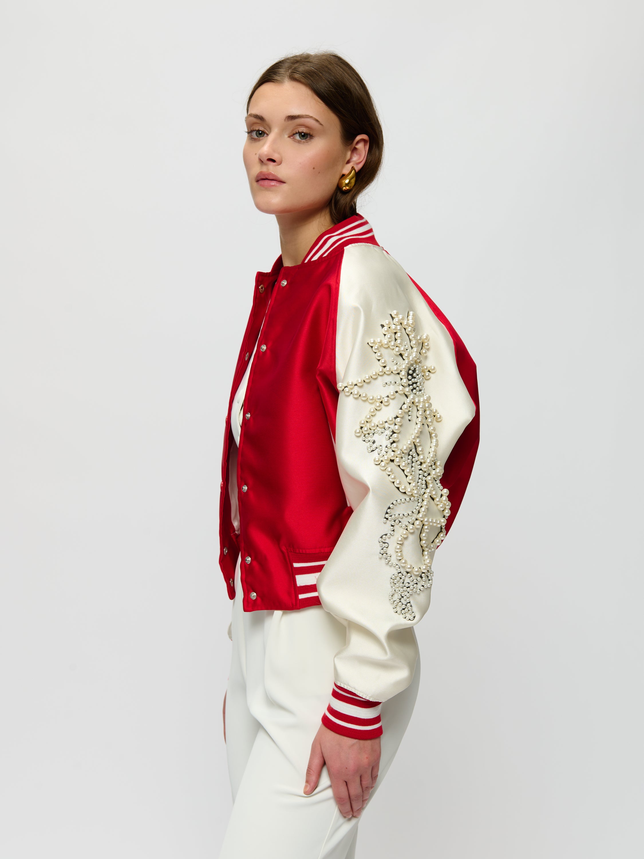 Embellished Varsity Bomber