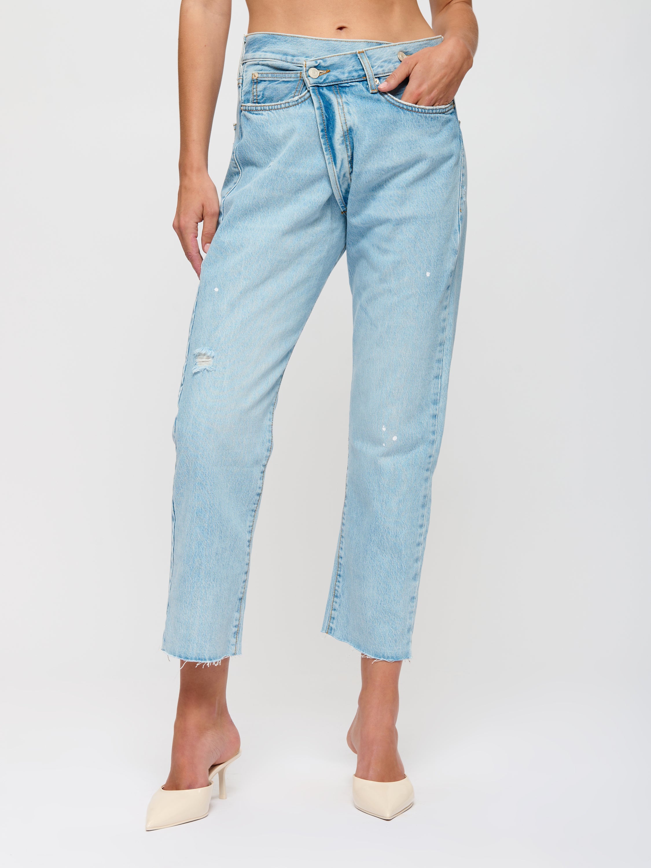 Criss Cross Denim Pants