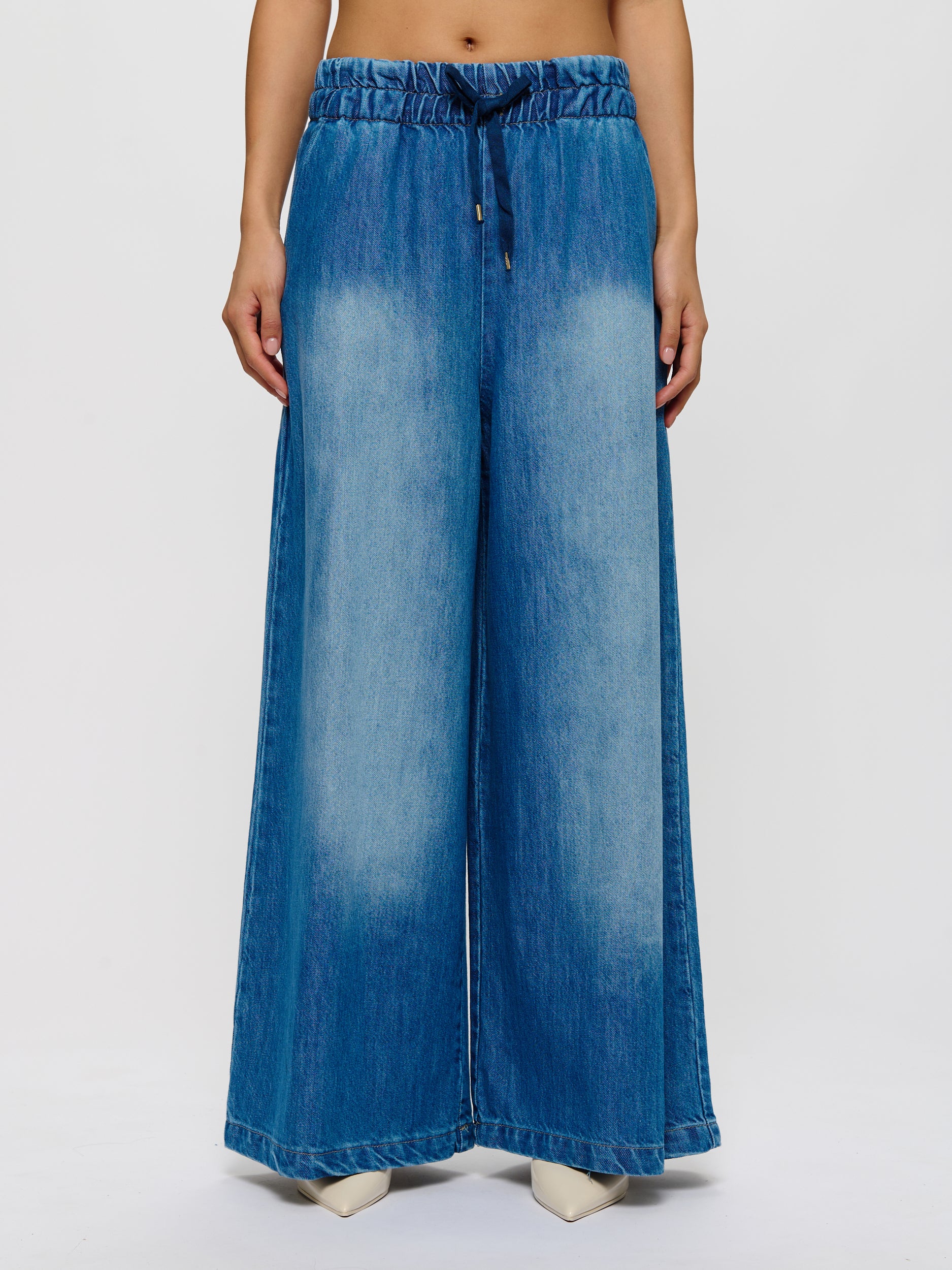 Wide Leg High Rise Denim