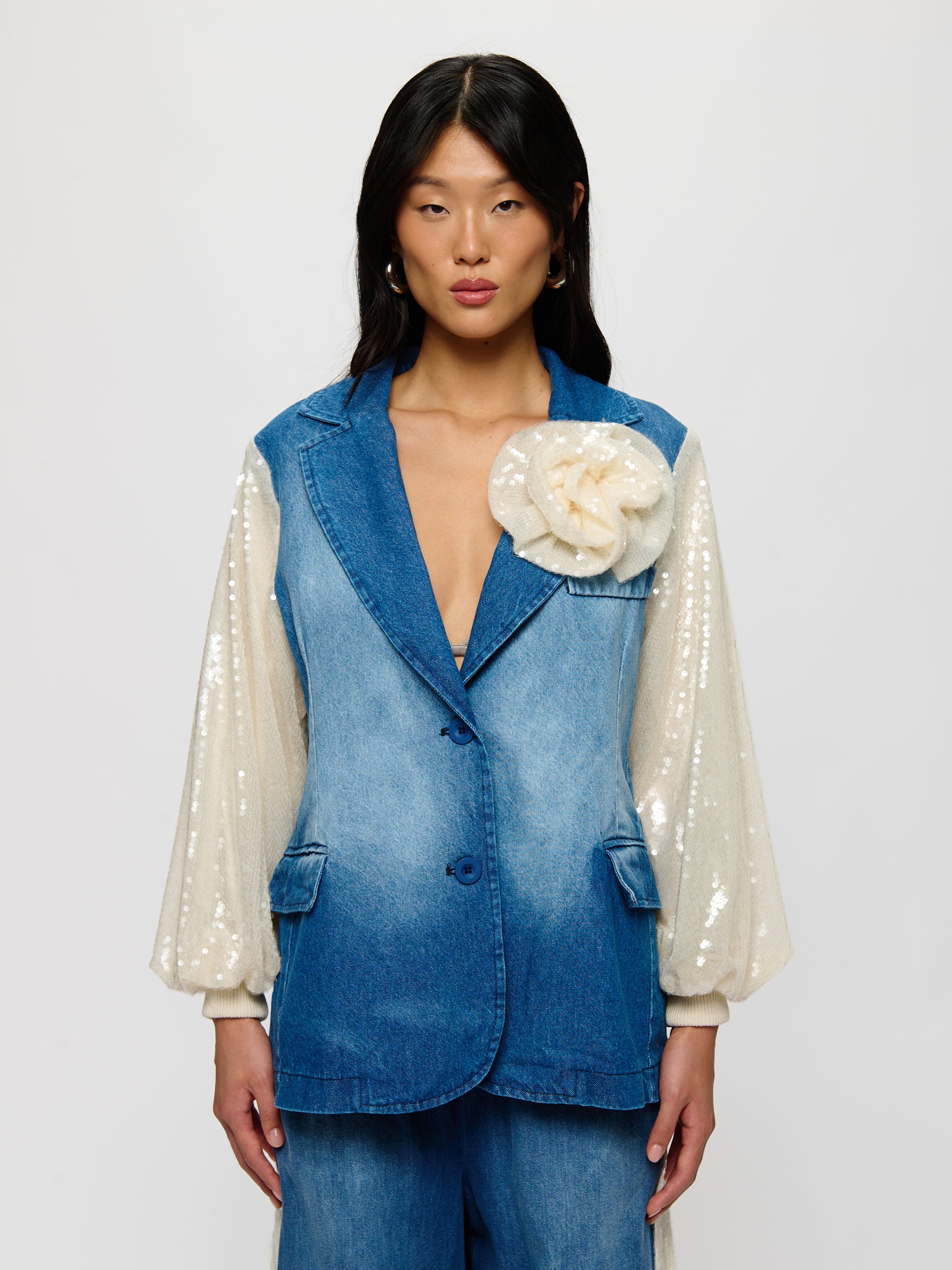 Sequin Detail Denim Jacket