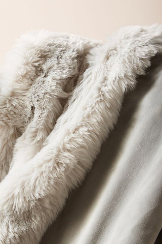 anthropologie faux fur blanket