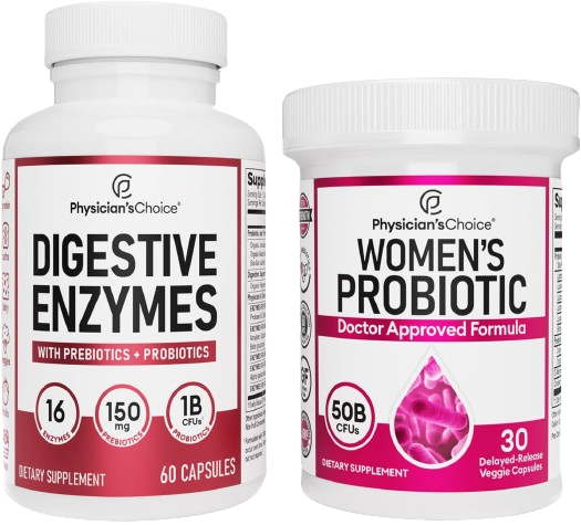 Digestive Enzymes 60ct + Womens Probiotic 30ct