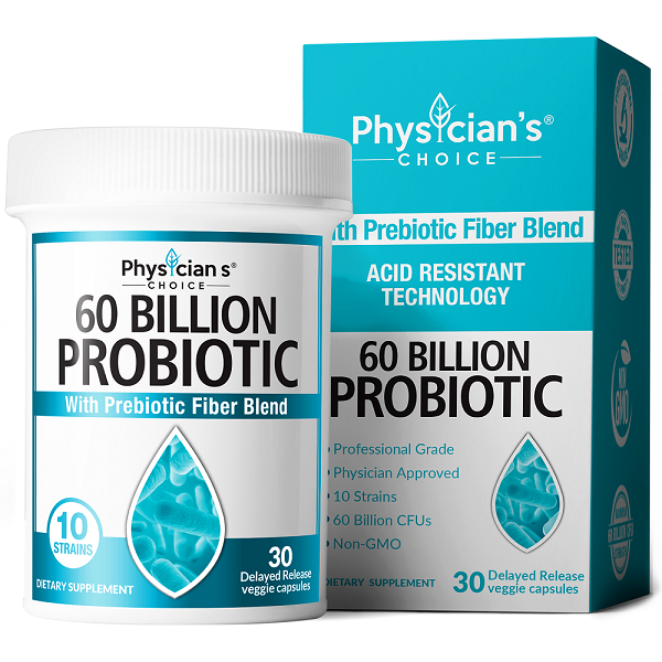 60 Billion Probiotic with 60 billion CFUs and 10 probiotic strains