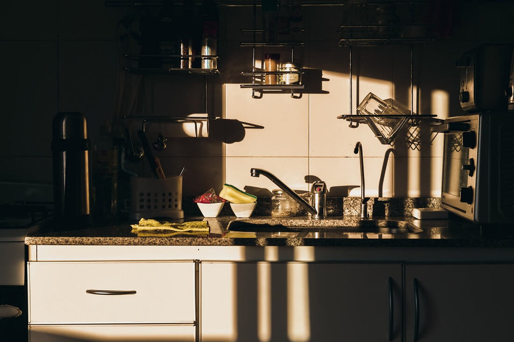 Sunlight coming into a kitchen