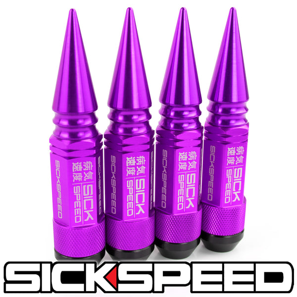 Sickspeed 24 Pc White 5 1/2 Long Spiked Steel Locking Lug Nuts 12X1.5.